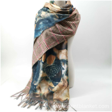 warm ladies winter fringe  designer scarf